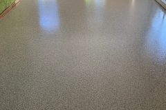 Decorative flake floor finish - After floor tile removal